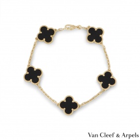 Van Cleef and Arpels Black Onyx Vintage Alhambra Bracelet VCARA41300
